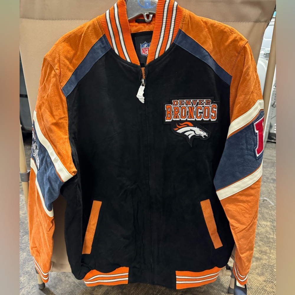 NFL Denver Broncos Black and Orange Bomber Jacket